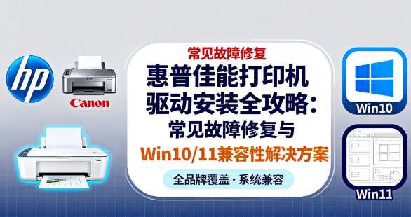 惠普佳能打印机驱动安装全攻略:常见故障修复与Win10/11兼容性解决方案